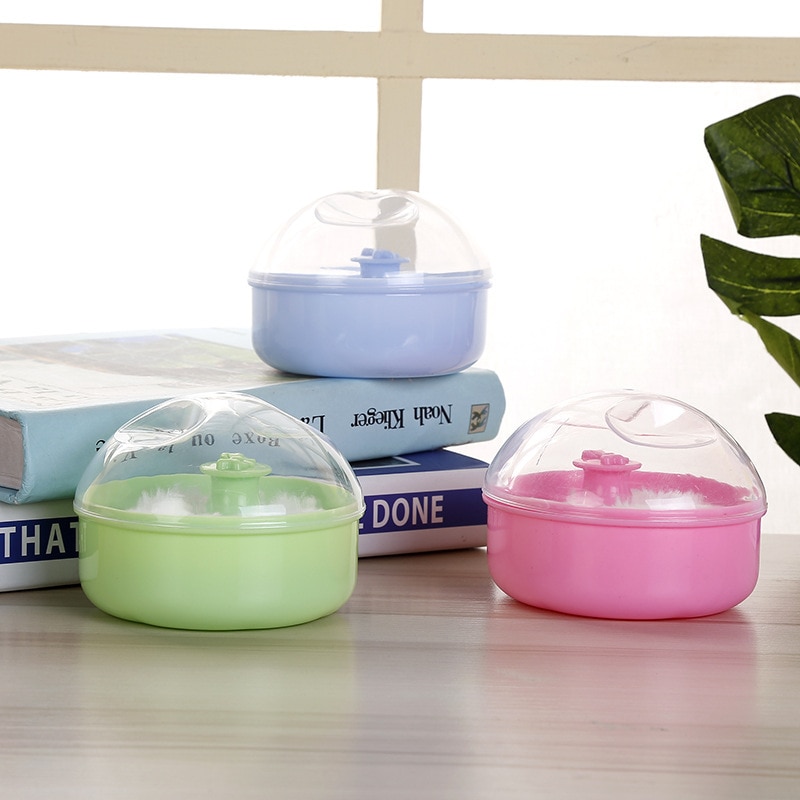 1Pcs Baby Soft Face Body Cosmetic Powder Puff Talcum Sponge Box Case Container