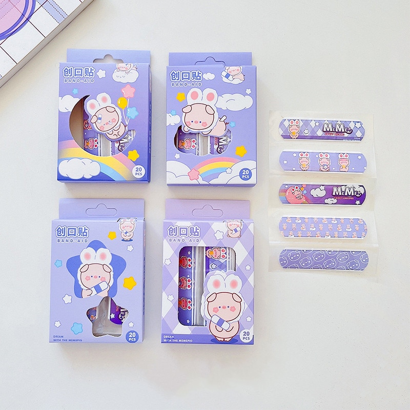 20pcs/lot Wound Strips Plaster Emergency Kit Band Aid Stickers Waterproof Curitas Adhesive Bandages for Kids Children Utensils