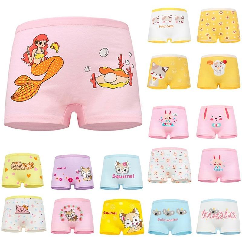 10 Pieces Children's Girls Panties Cotton Cartoon Child Underwear for Girls Kids Boxer Panties 2-10Years