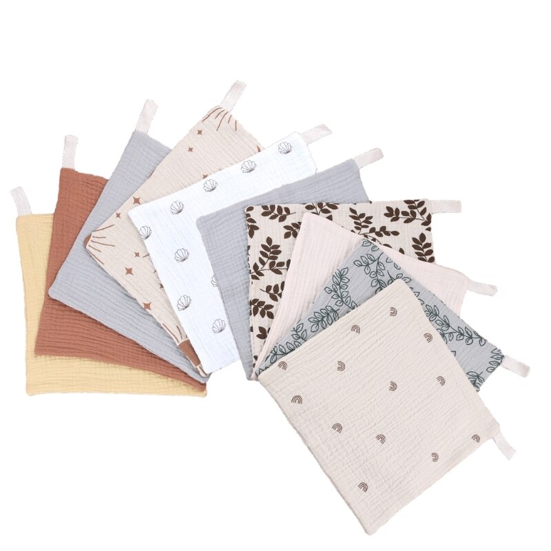 Baby Towel Bulk 10PCS Soft Breathable Washcloth Burp Cloth Toddler Towel Cotton Drooling Bib Facecloth Newborn Essential