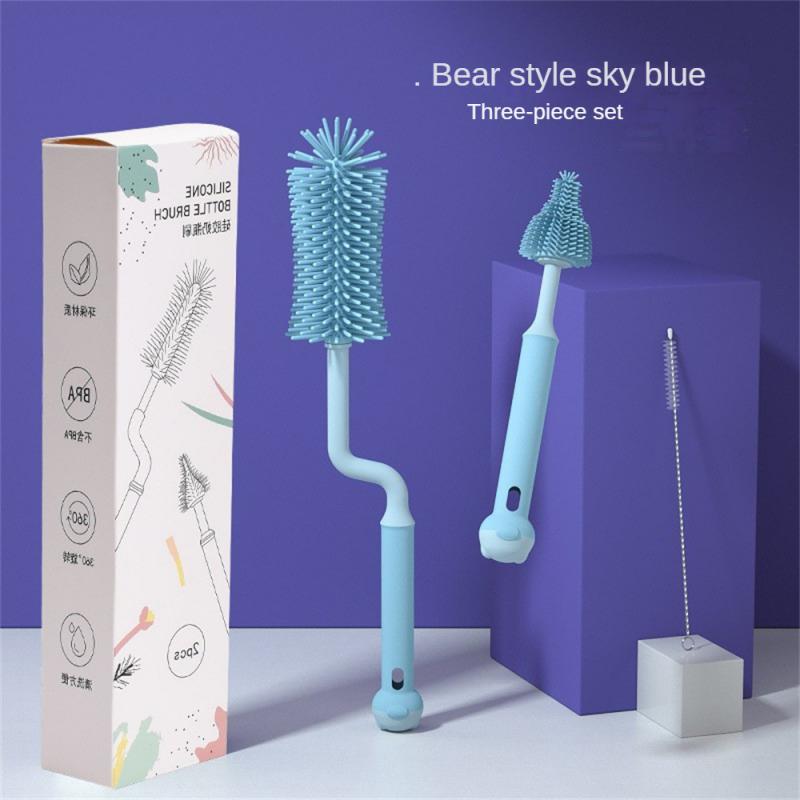 No Dead Angle Cleaning Cleaning Tool Set Soft Bottle Brush Set Bottle Cleaning Brush Multifunctional Nipple Cleaning Brushes Set