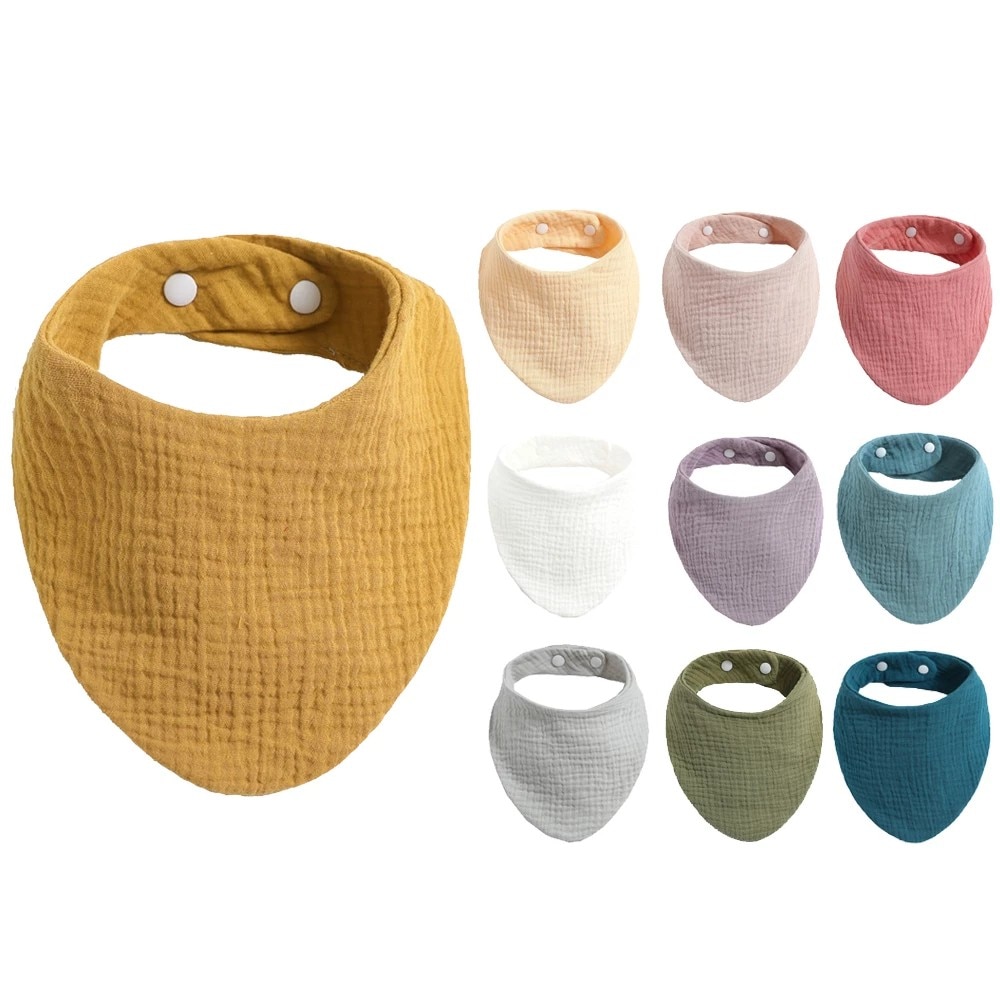 Baby Bibs Infant Cotton Feeding Saliva Towel Newborn Solid Color Triangle Scarf Bandana Burp Cloth Boy Girl Baby Stuff Accessori