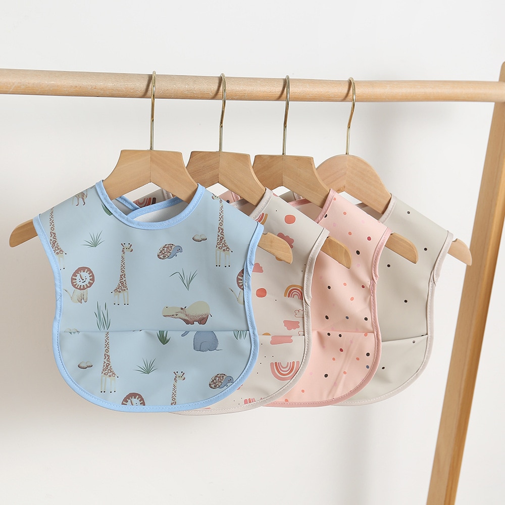 Anti-dressing Children's Waterproof Eating Bib Super Soft PU No-wash Bib Waterproof Bib Baby Complementary Food Cover-up