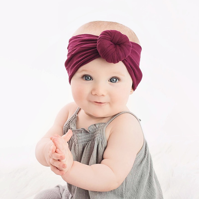 Cute Kawaii Elastic Baby Headband Newborn Girls Infant Turban Kerchief Toddler Nylon Cotton Headwrap Hair Bands Tie Accessories