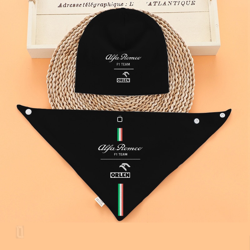 F1 Racing Hot Sale Alfa Romeo Team 77 # 24 # Driver Commemorative Edition Hat New Bebe Pure Cotton Bibs Adjustable Saliva Towel
