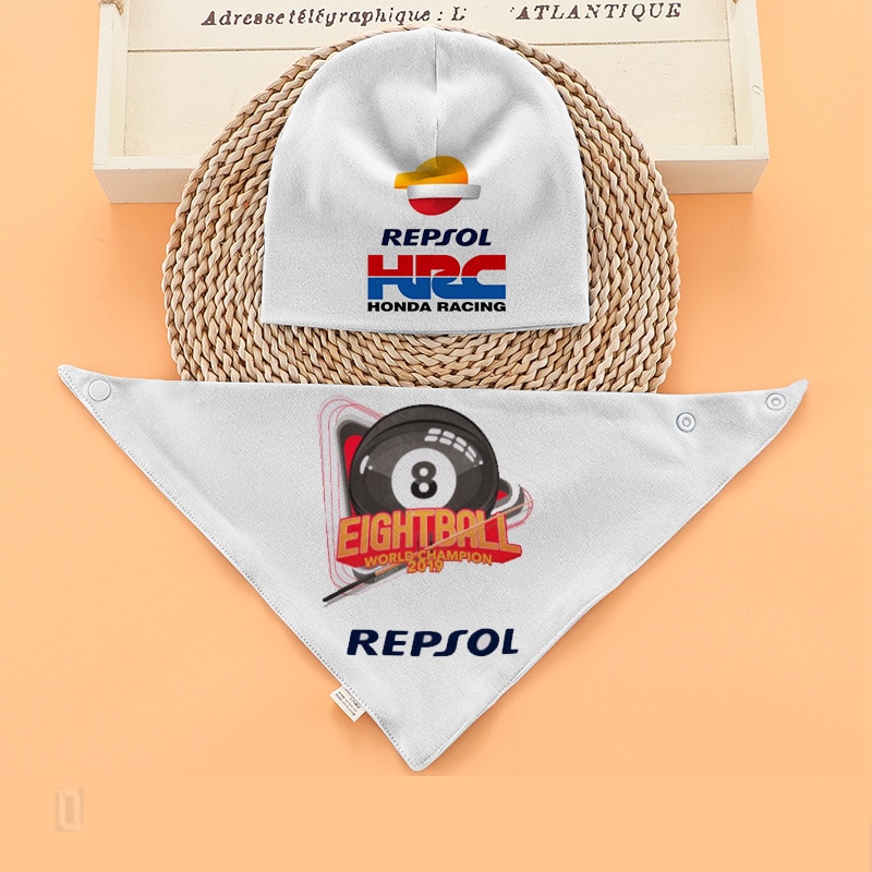 Cotton Hot Sae Baby Hat MOTO GP Outdoor Sports Bebe New Mouth Water Well 93 Marquis Driver 8 Series Crown Commemorative Bibs