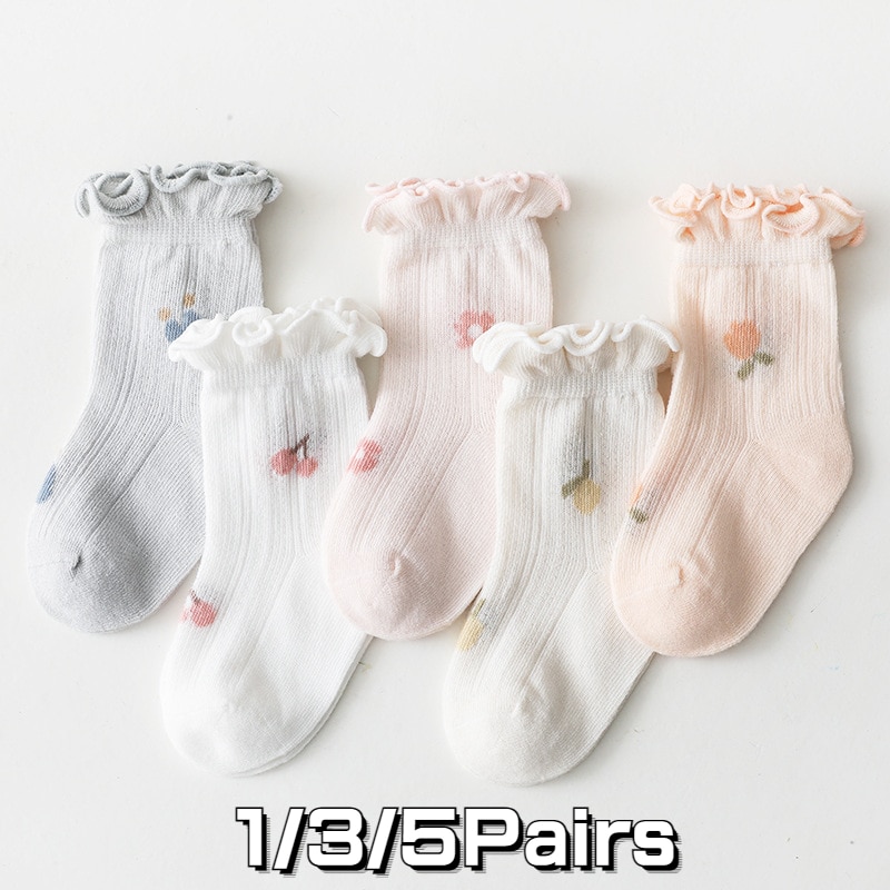 5/3/1Pair/Lot Newborn Baby Socks Summer Thin Casual Breathable 0-5Years Kids Short Socks See Through Socks Cotton Chaussettes