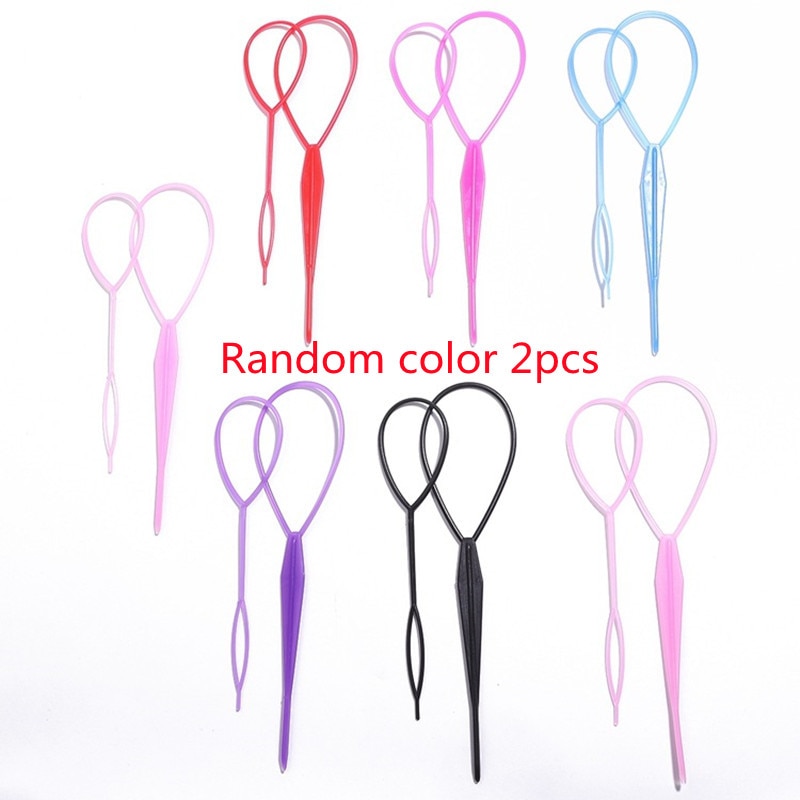 2Pcs Hair Style Hair Styling Tools Hair Pin Disk For Women Girls Kids Headband Fast Easy Ponytail Creator Hair Accessorie