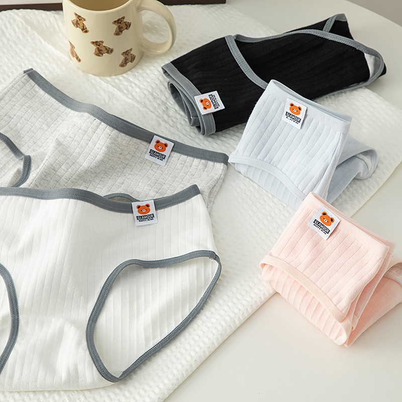 New Arrived Solid Girl Panties Cotton Underwear Cute Briefs Student Kids Underwear Teen Panties Young Girls Underpant