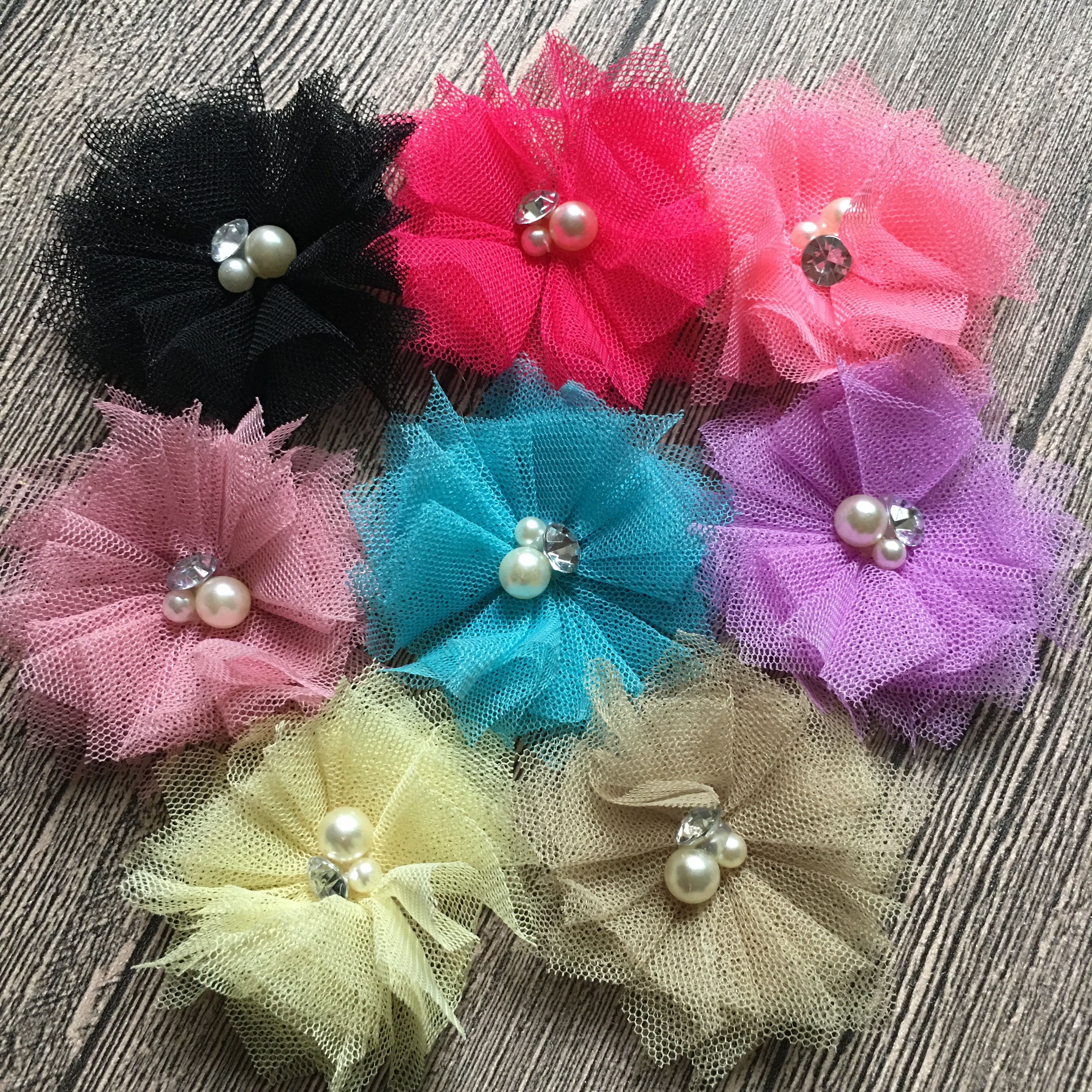 10Pcs/Lot Wholesale 6.0cm Chiffon Lace Flower Patch applique Mesh Fabric Wedding Dress DIY Flowers Bride Decoration Accessories