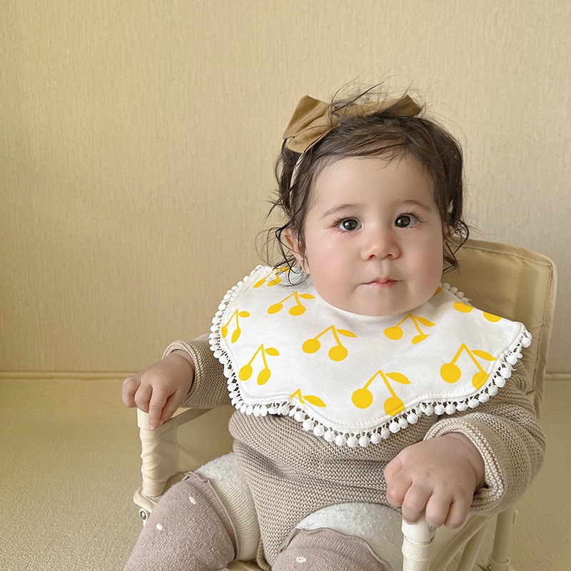 Korean Baby Bibs Kids Lace Floral Bibs Cute Hollow Out False Collar Children Clothes Accessiory Pure Color Baby Girls Cotton