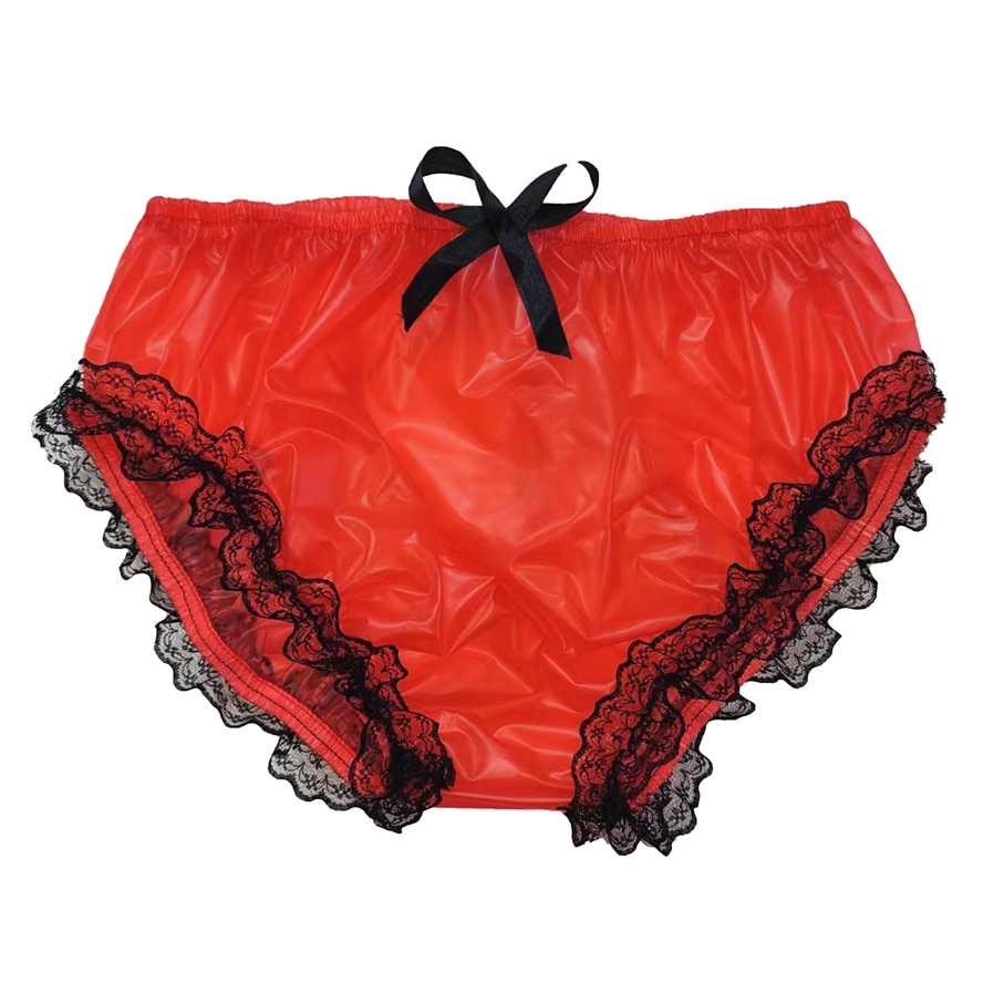 LangKee Haian PVC Cami Briefs Lace Panties Ladies Briefs Color Red