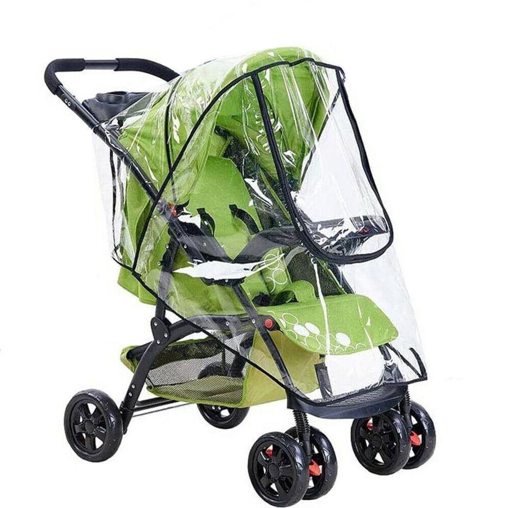 Baby Stroller Accessories Stroller Rain Cover Windshield Dustproof Baby Travel Weather Umbrella Raincoat D0U1
