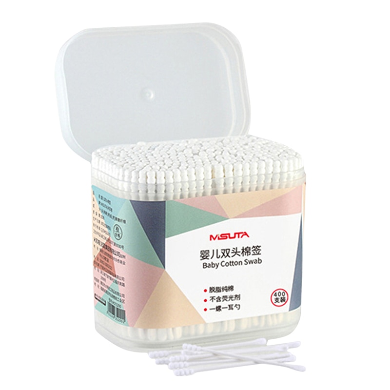 200 Pcs Fine Paper Stick Double Screw Cotton Swab Baby Safety Cotton Buds Baby Clean Ears Health Tampons