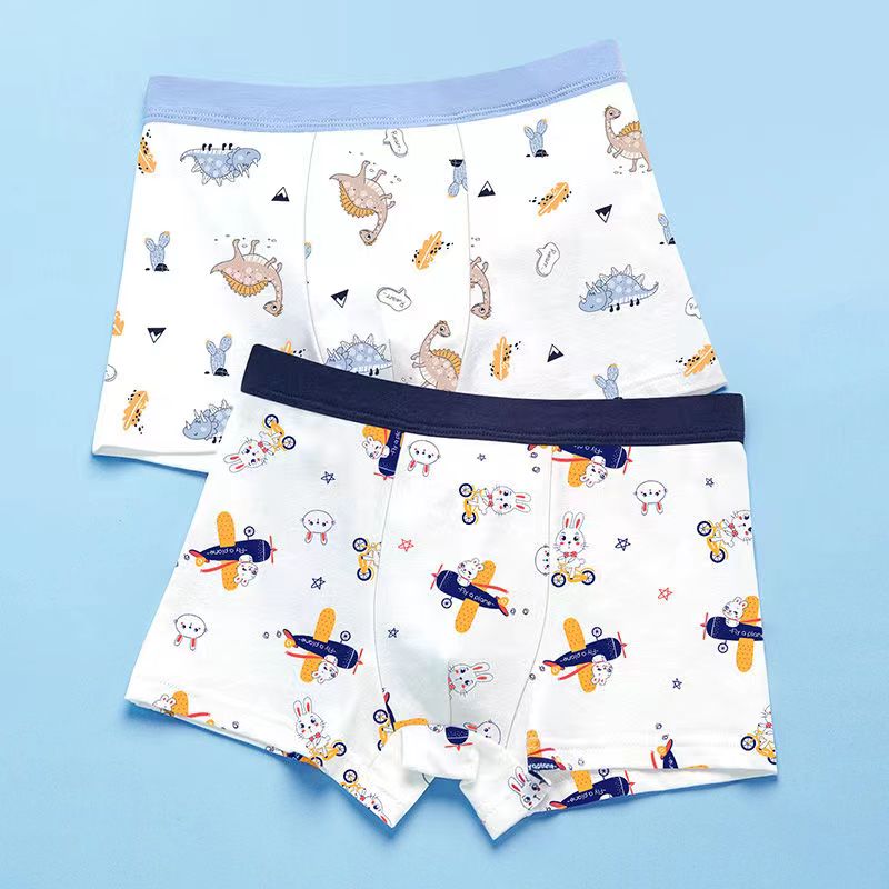 Kids Boys Underwear Pure Cotton Summer Baby Boxer Shorts Childrens Pure Cotton Big Pants Boys Flat Bottoms Thin Style 2-15T