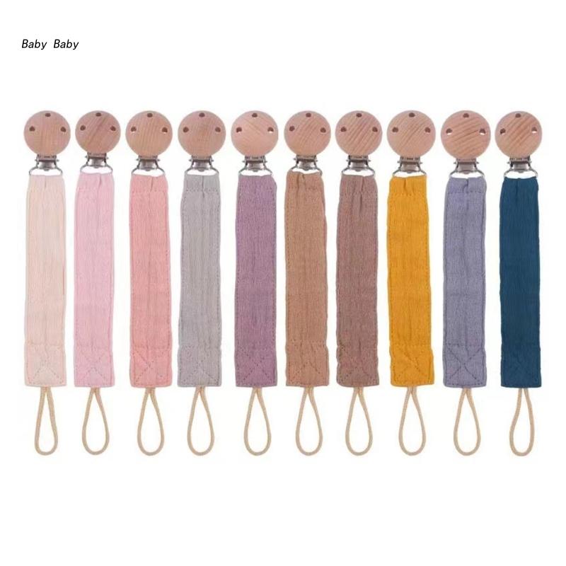 Q81A Baby Pacifier Chain Cotton-hemp Beech Soother Toy Clip Dummy Nipple Holder
