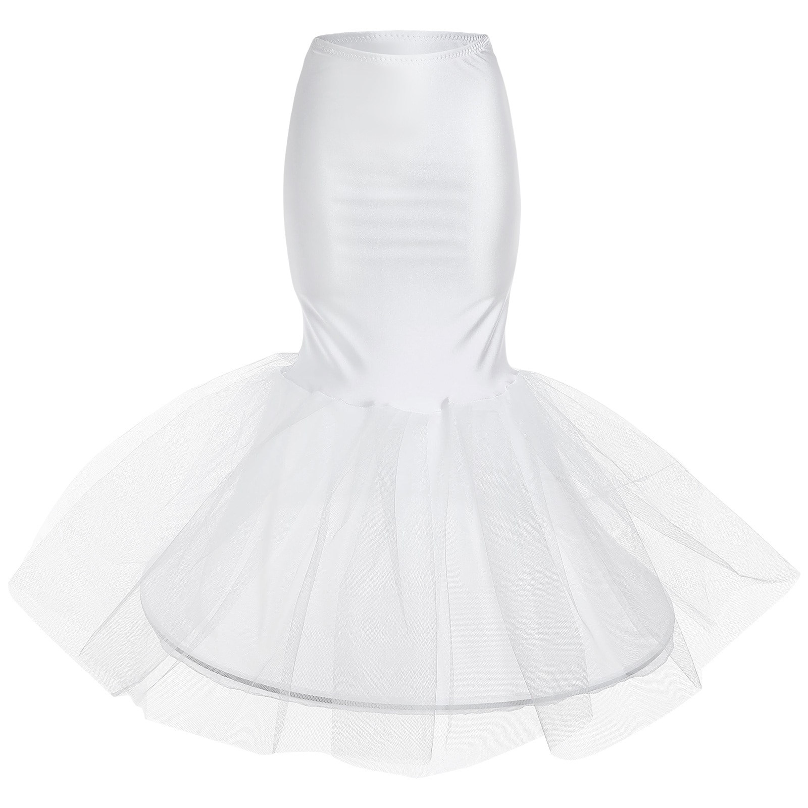 Crinoline Underskirts Floor Length Petticoat Hoop Trumpet Mermaid Bridal Slips Half
