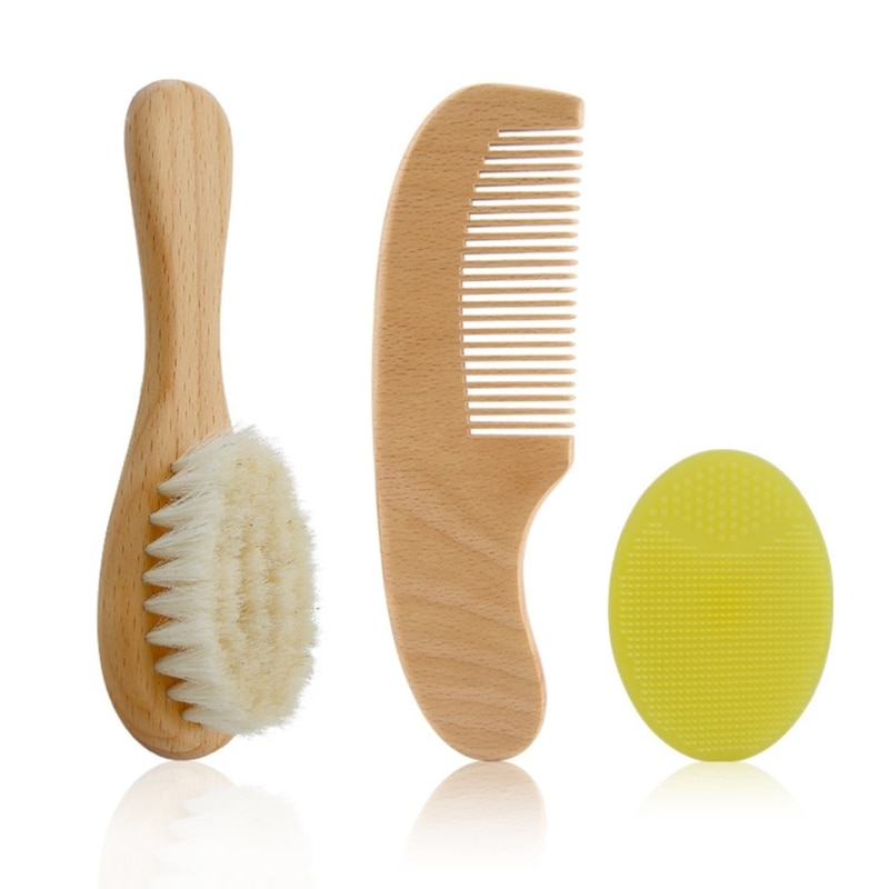 Soft Bristle Infant Brush Baby Body Massage Comb Infant Hairbrush Scalp Massager P31B