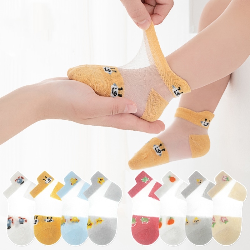 4 Pairs 0-5Years Infant Baby Socks Children Socks for Girls Cotton Mesh Cute Newborn Boy Toddler Socks Kids Clothes Accessories