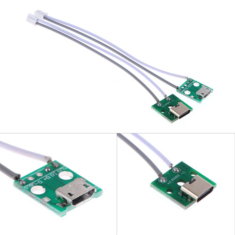 Type-C Micro USB To DIP Adapter Female Connector B Type PCB Converter Breadboard USB-01 Switch Board SMT Mother Seat With Wire