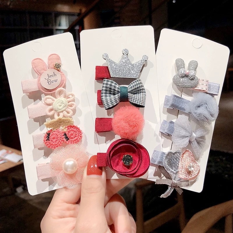 4pcs/set Baby Girl Hair Clip Retro European Style Sweet Princess Hairpin for Kids Girl Cute Bang Side Clip Hair Accesssories