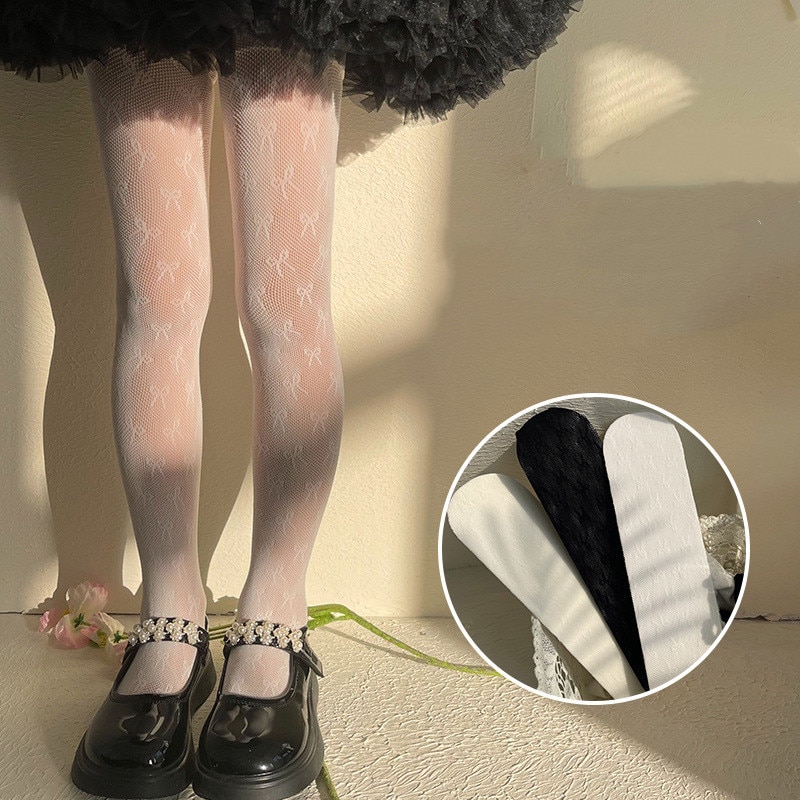 Kids Girl Tight Korean Fashion Lace Simplicity Bow Legging Stockings for Children Girl Summer Thin Breathable Baby Pantyhose