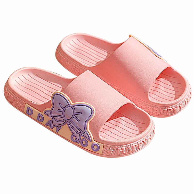 Kruleepo Children Girls Cartoon Slippers Shoes Baby Kids Clogs Mules Infantil Floor Beach PVC Flat Open Toe Sandals Flip Flops