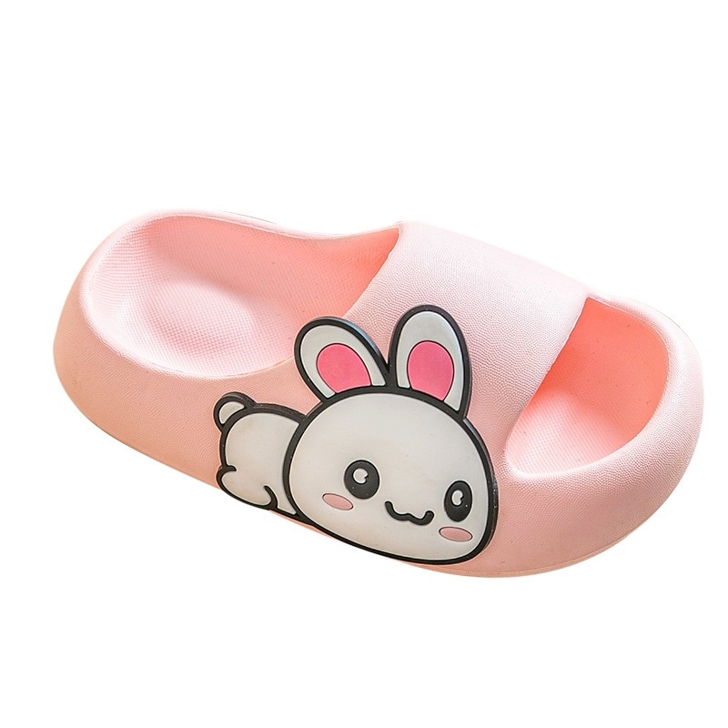 Kruleepo 2-8Years Cartoon Animation Slippers Shoes for Boys Girls Children Baby Kids Cute Bear Rabbit EVA Antiskid Sandals