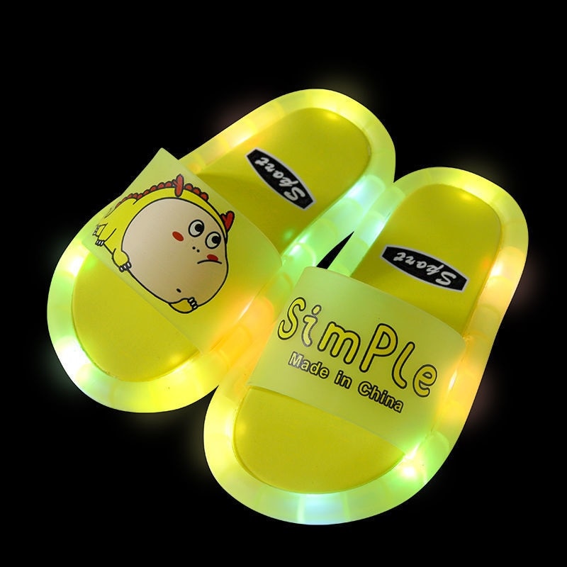 Kruleepo Shiny Slippers Shoes for Children Girls Baby Boys Toddler Cartoon Animation Cute Dinosaur Flip Flops Water Sandals Mule