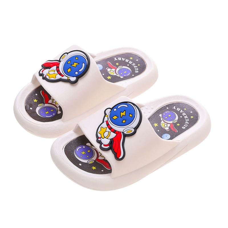 Kruleepo Cartoon Spaceman Slippers Shoes for Baby Kids Children Girls Boys PVC Antiskid Infantil Toddler Wather Sandals Mules