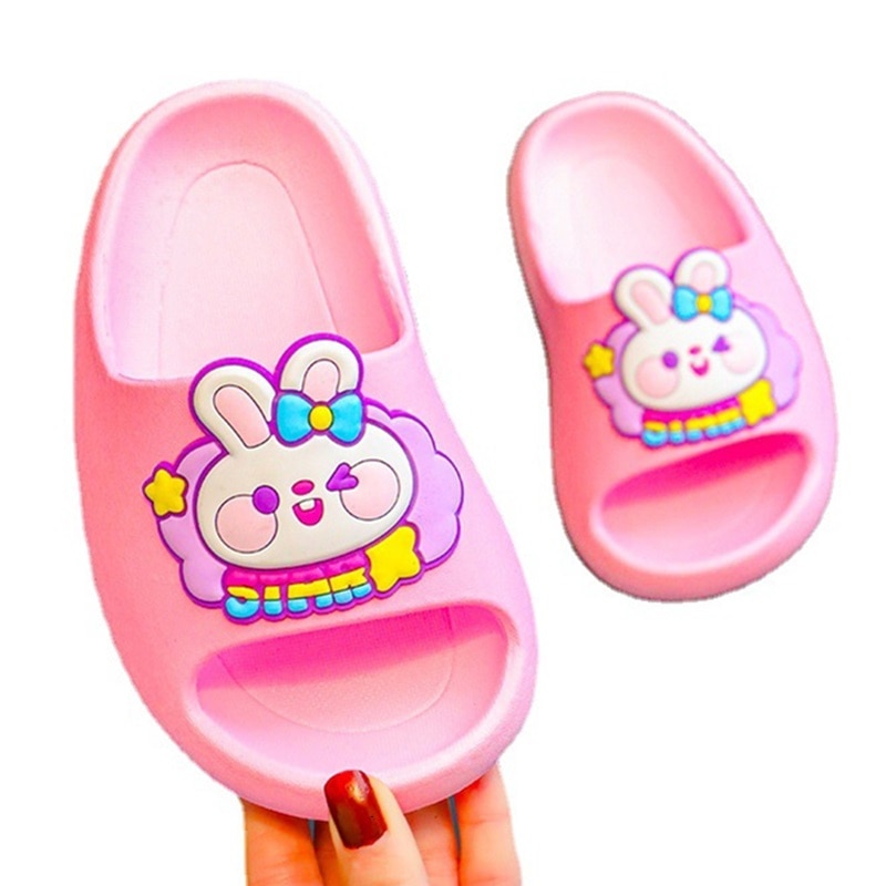 Kruleepo Cartoon Animation Slippers Shoes for Children Girls Baby Kids Boys PVC Beach Water Flip Flops Flat Heels Sandals Mules