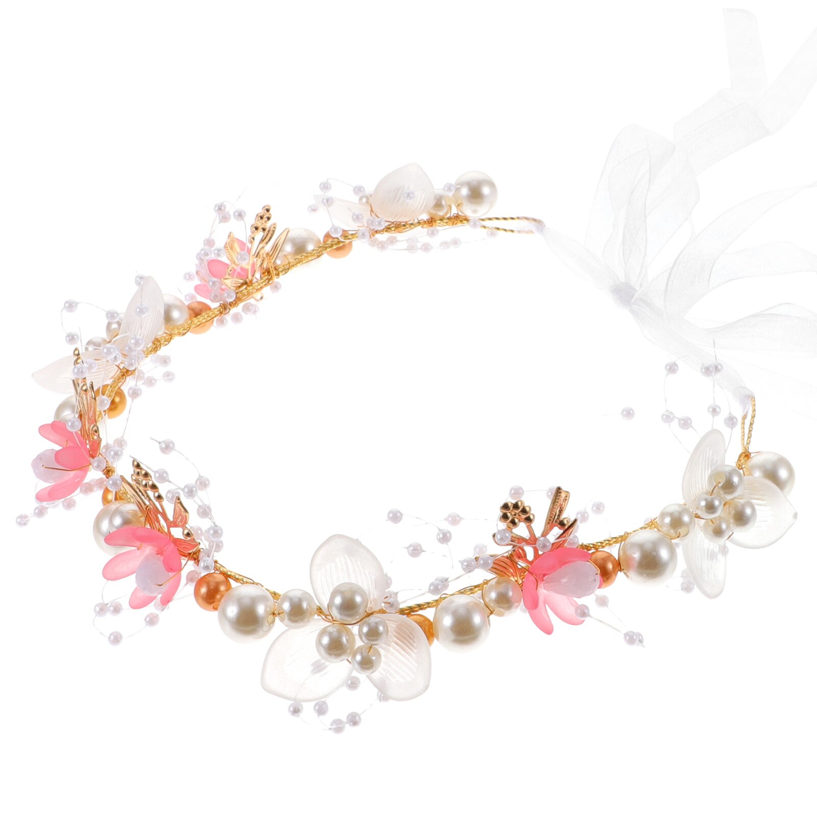 Flower Girl Headpiece Flower Pearl Headband Flower Hair Wreath Flower Girl Headdress Flower Girl Headband