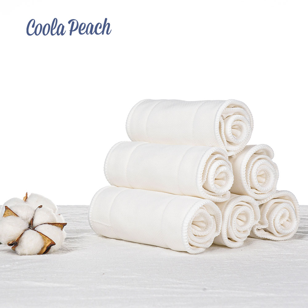 Coola Peach New Material Reusable Washable Ecological Diaper Inserts Graphene Baby Nappy Liners For Cloth Diaper 13.5*35cm