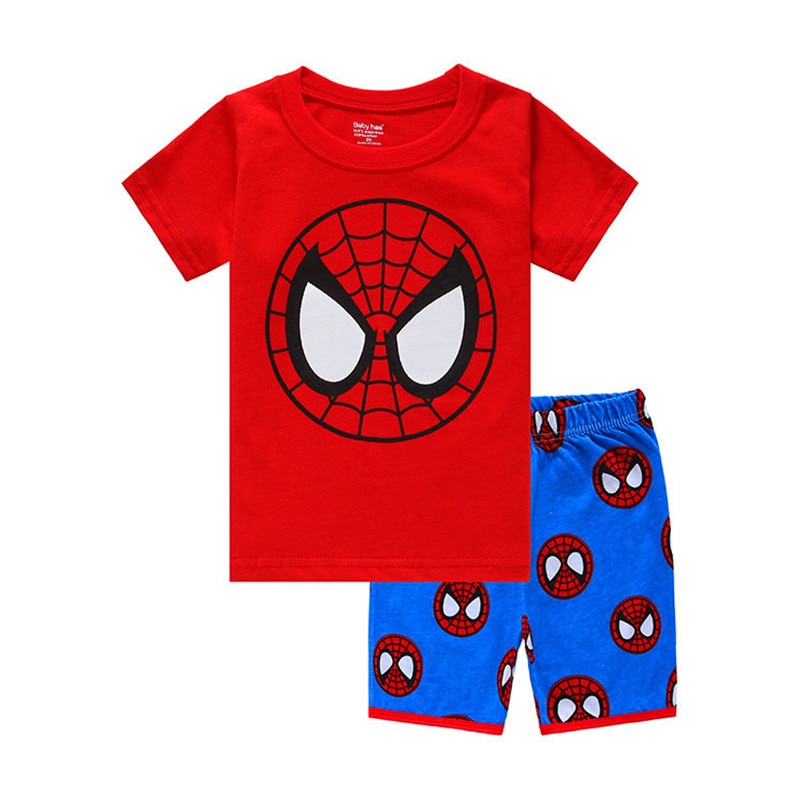 Summer Children Clothing Pajamas Set Short Mickey Pyjamas Kids Boy Girls Pijamas Cartoon Spiderman Baby Sleepwear