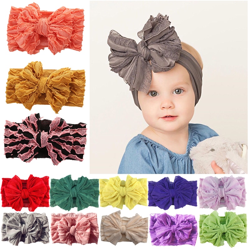 Newborn Baby Headbands Fabric Turban Soft Bows Baby Girl Hairbands Kids Headwear Hair Accessories Infant Bowknot Headwrap