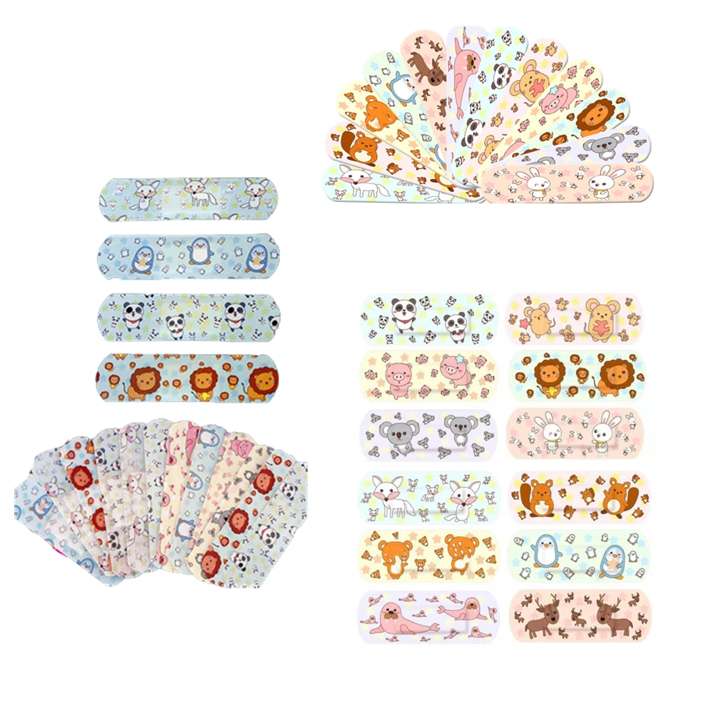 100/120/160pcs Cute Cartoon Waterproof Band Aid Hemostasis Adhesive Bandages First Aid Emergency Kit for Kids Children Random