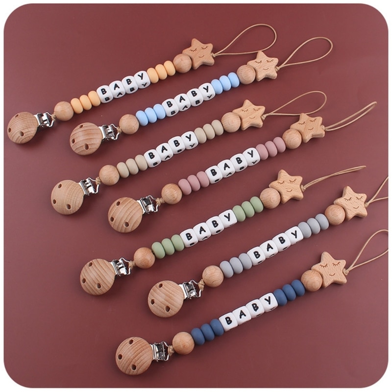 Cartoon Dummy Clips for Girls Boys Silicone Holder Pacifier Clips for Baby BPA Free ＆ Unisex Soother Chains Newborn Teething Toy