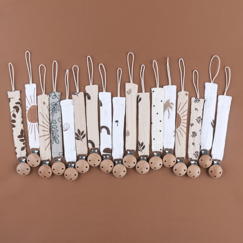 Baby Pacifier Clip Print Cotton Rope Dummy Chain Anti-drop Nipple Holder Teether Toy Pendant Soother Clip Infant Product