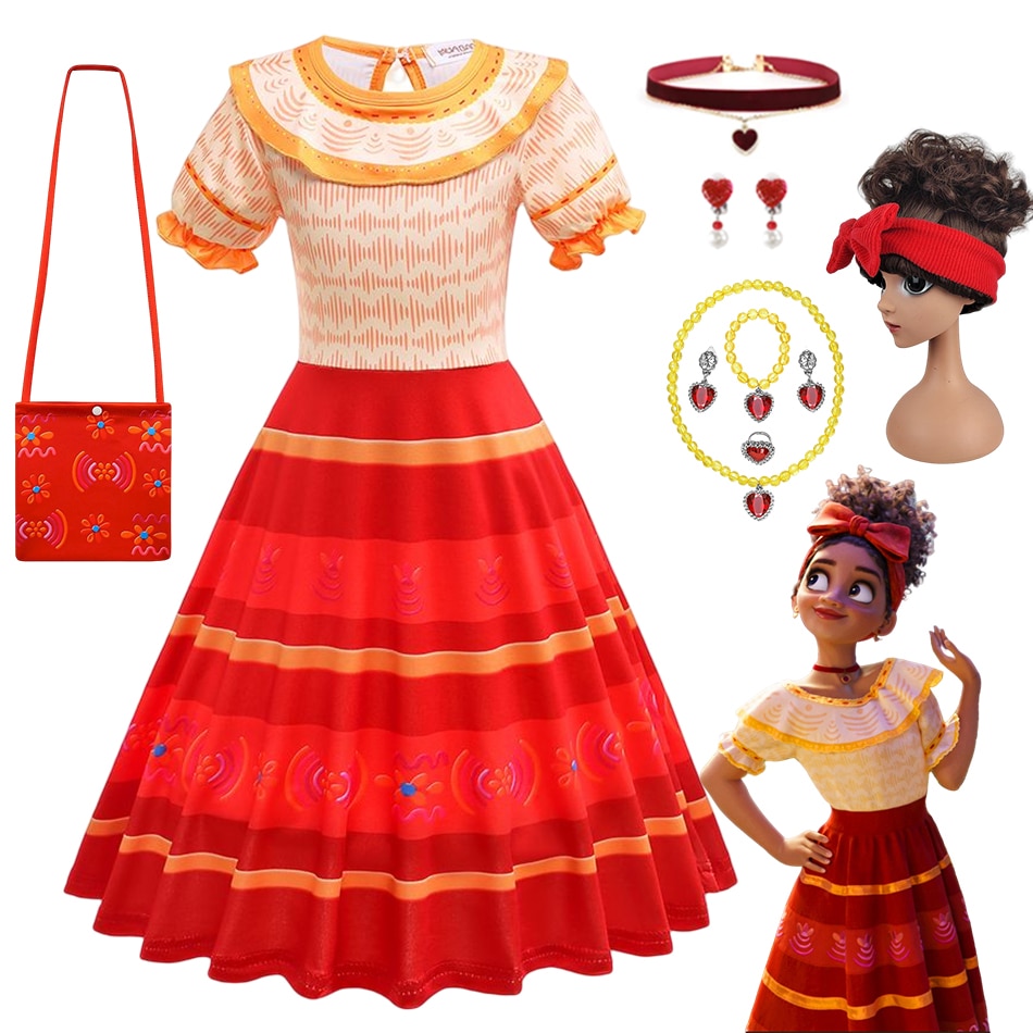Disney Encanto Dolores Costume for Girls Cosplay Princess Dress Suit Kids Birthday Party Halloween Carnival Stage Show Dress Up