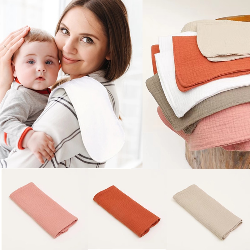 Baby Burp Cloths Pure Cotton Washcloths 4Layers Extra Absorbent Soft Towel Gauze Facecloth Saliva Towel Feeding Stuff