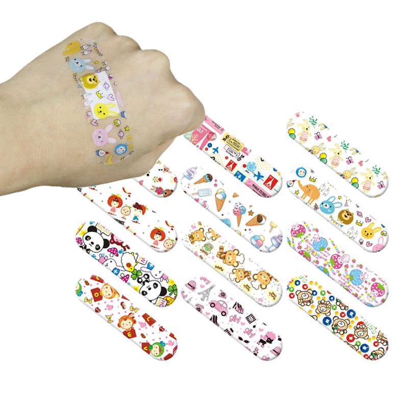 120pcs/set Cartoon Transparent Band Aid Medical Strips for First Aid Wound Plaster Patch Adhesive Bandages Kawaii Woundplast