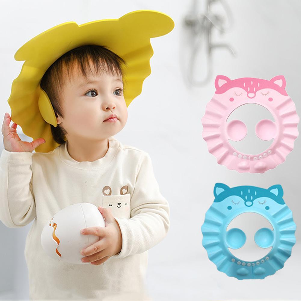 1PCS Shower Cap Safe Shampoo Bathing Ear Water Protection Cartoon Soft Hat Hair Wash Baby Shower Cap For Bathing Kids