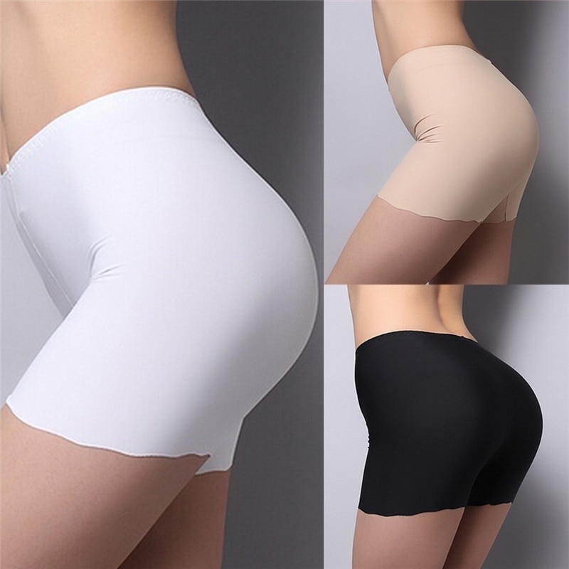 Summer Safety Pants 3 Colors Women Safety Shorts Seamless High Waist Panties Underwear Shorts Sexy Silk Ice Pants