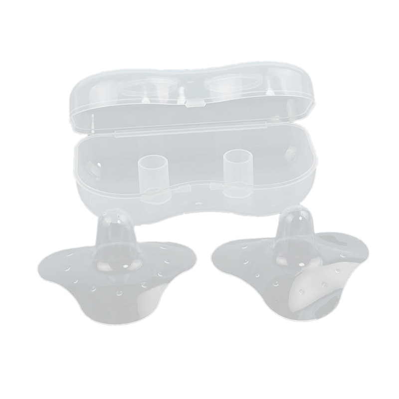 2 Pcs Nipple Shields Contact Nipple Protectors Breastfeeding Everters with Carrying Silicone Nipple Extender