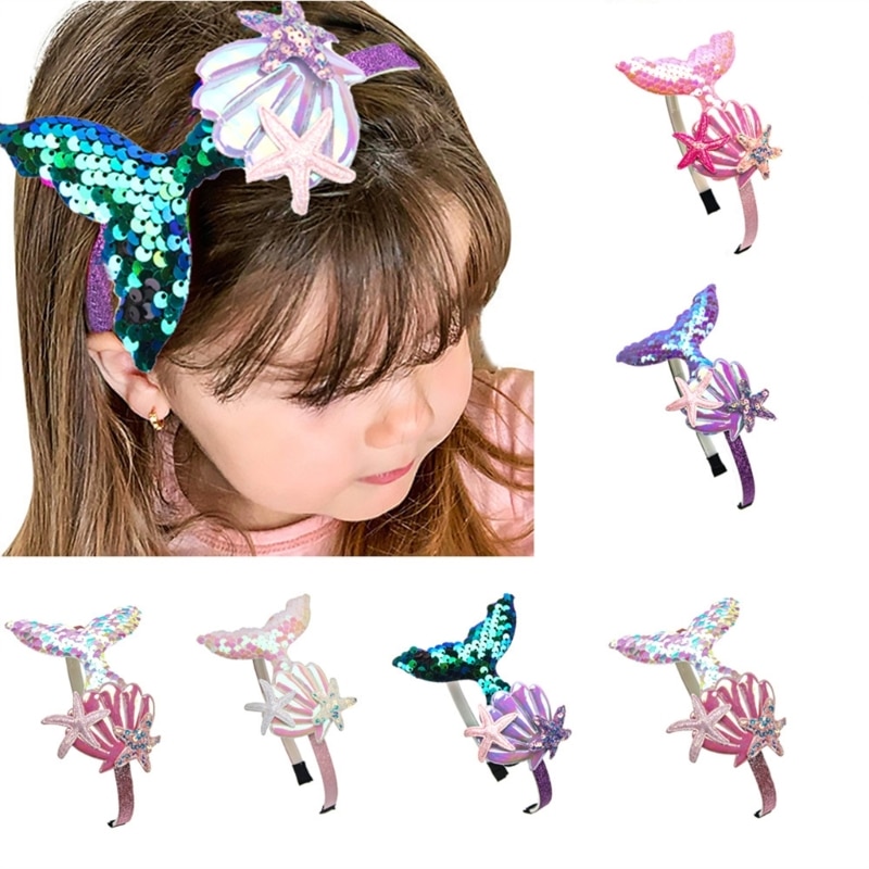 Mermaid Headband Baby Girls Hair Accessories Handmade Headdress Party Supplies