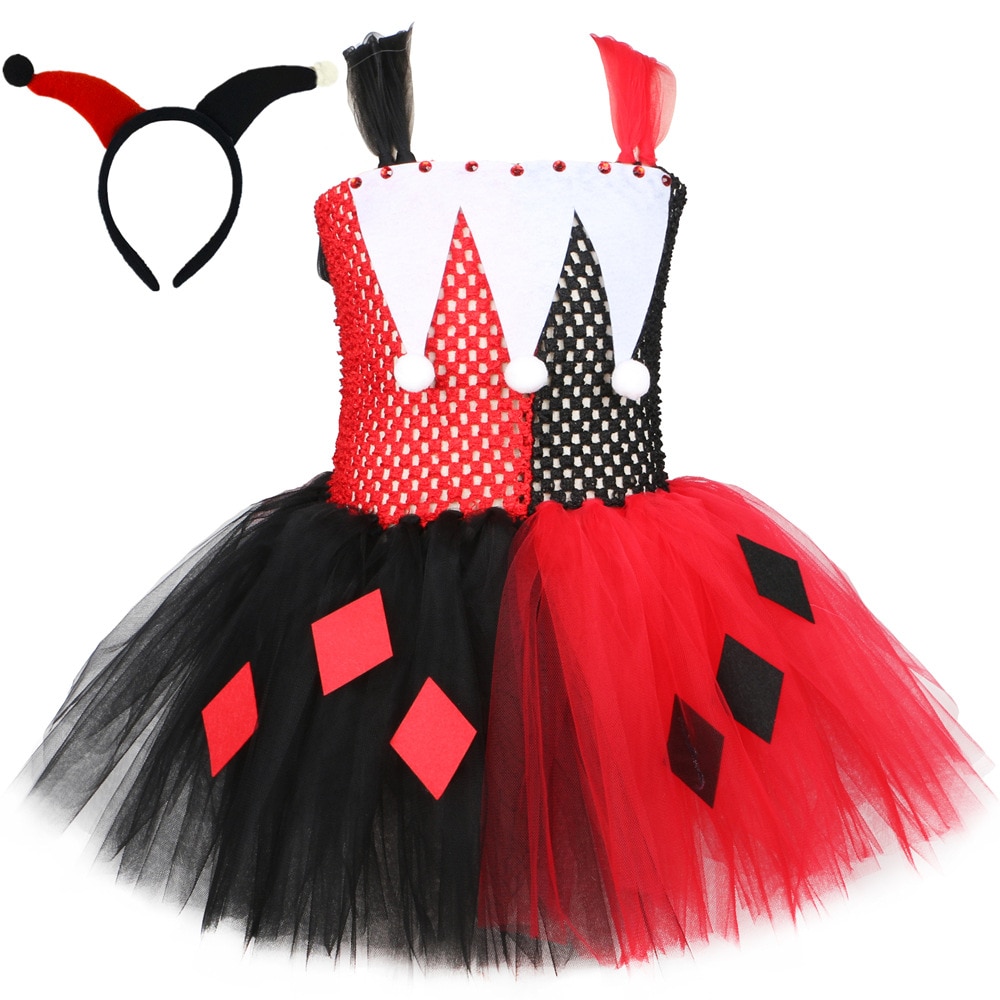 Halloween Costumes For Children 2023 New Deguisement Carnival Dress Sleeveless Dress + Hair Hoop Mesh Party Dress 2-12 Years Old