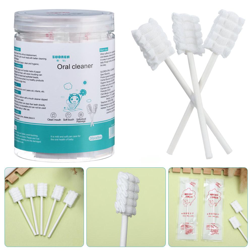 30pcs New Dental Care Baby Care For Infant Oral Cleaning Brush Toothbrush Paper Rod Baby Tongue Oral Cleaner