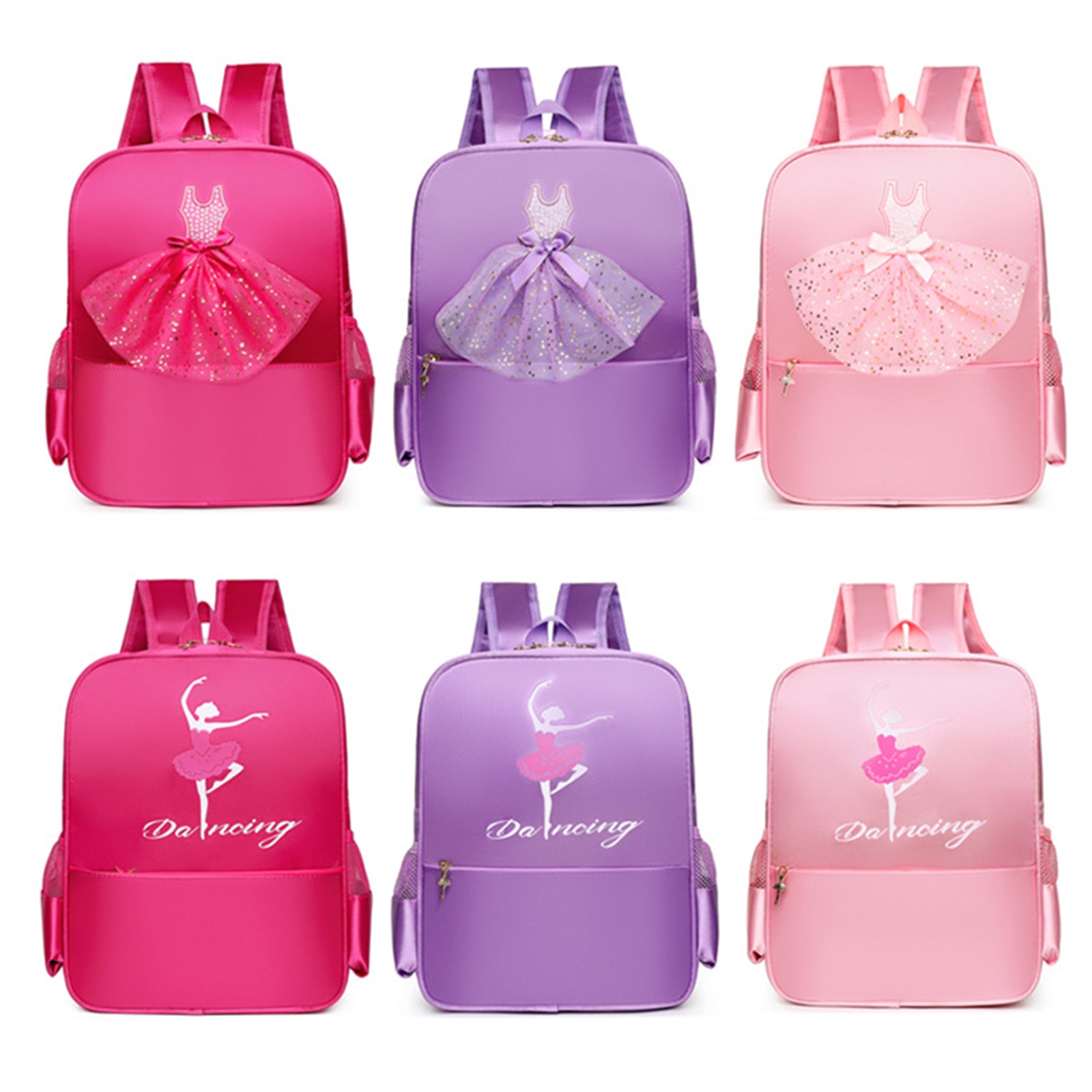 2023 New Kids Girls Ballet Bag Lovely Ballerina Ballet Dress Print Dance Bags Big Capacity Ballet Latin Dance School Backpack