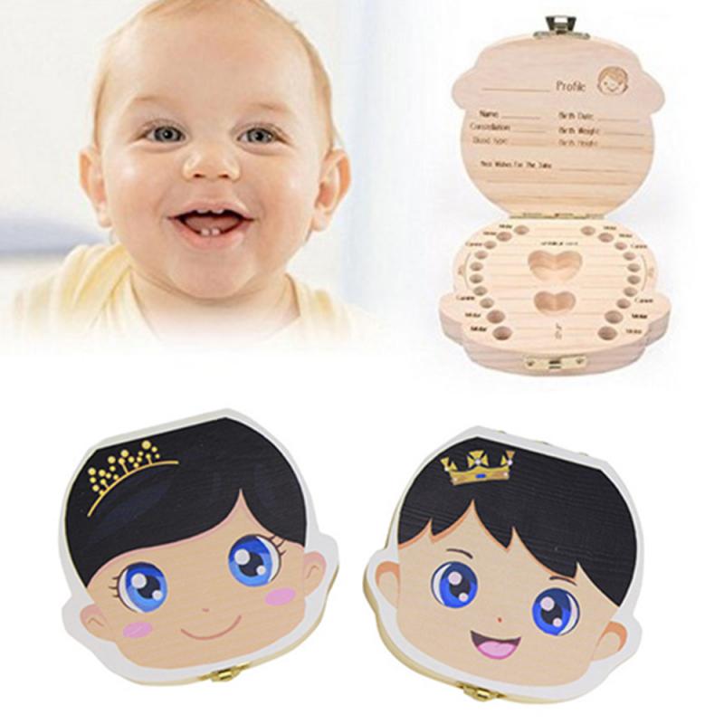 1 PC Wooden Kids Baby Tooth Box Organizer Milk Teeth Wood Storage Box Boy Girl Save Teeth First Holder Keepsake Drop shipping