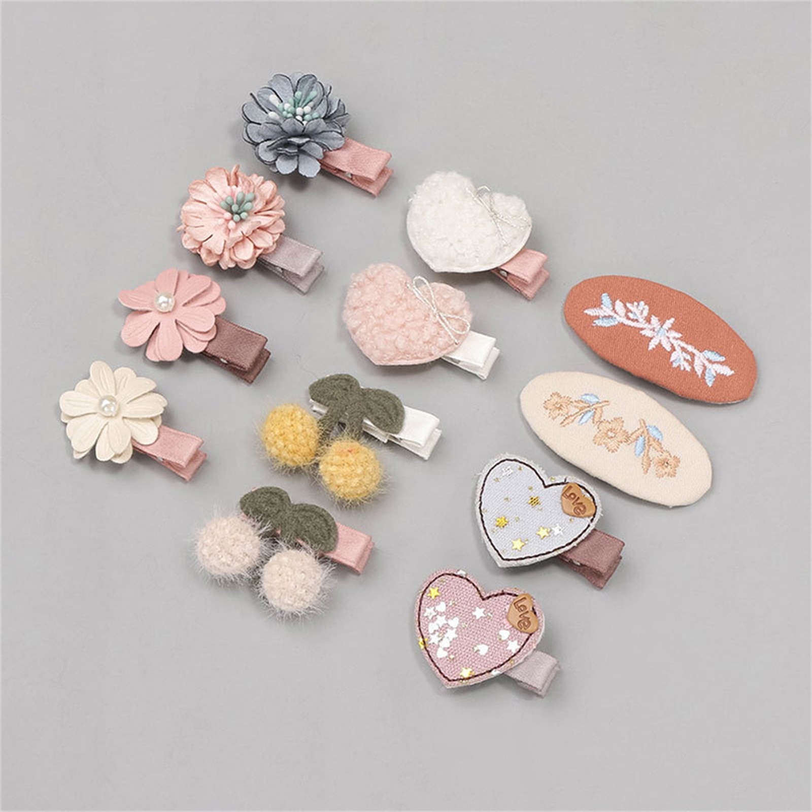 EWODOS Baby Kids Girls Sweet Hairpins Alligator Hair Clips Cute Decorative Flower/ Bowknot/ Fruit/ Heart Barrettes for Baby